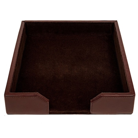 Dacasso Dark Brown Bonded Leather Letter Tray AG-3601